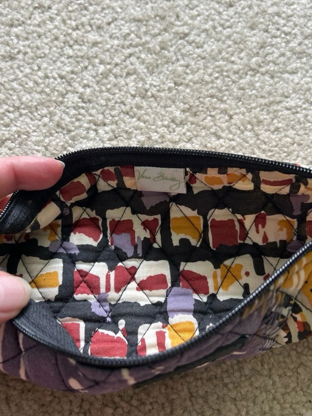 Vera Bradley Purple Quilted Floral Cosmetic Case